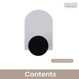 Keypak 5 Pack Colour Pop Decorative Wall Coat Hooks - White & Black - Metal & Wood Hook For Diy Home Organisation - thumbnail 4