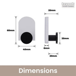 Keypak 5 Pack Colour Pop Decorative Wall Coat Hooks - White & Black - Metal & Wood Hook For Diy Home Organisation - thumbnail 3