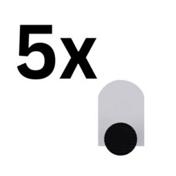 Keypak 5 Pack Colour Pop Decorative Wall Coat Hooks - White & Black - Metal & Wood Hook For Diy Home Organisation