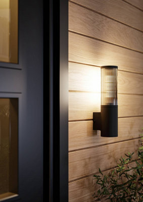 Eglo Salle Sleek Black Outdoor Wall Light - image 1