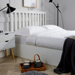 Home Source Florida Wooden Ottoman Storage Bed Frame White Wood Double - thumbnail 4