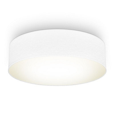 B.k.licht Bulb Socket E27 White Fabric Shade Ceiling Lamp (Dia)38Cm - image 1
