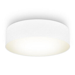 B.k.licht Bulb Socket E27 White Fabric Shade Ceiling Lamp (Dia)38Cm