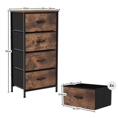 Rustic Brown Modern Chorley 4 Drawer Chest Of Drawers  Storage - image 1