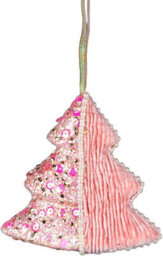 Shatchi 12Cm Tree Baby Pink - Christmas Hanging Decoration - thumbnail 1