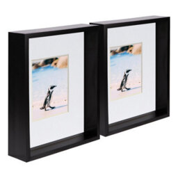 "Nicola Spring 8 X 10"" Deep Photo Frames - Black/white Mount - 3D Deep Box Picture Frame Display Case (4 X 6"" Mount) X2" - thumbnail 1
