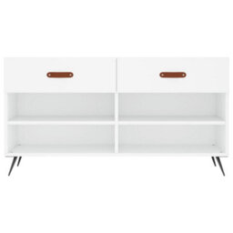 Berkfield Industrial Shoe Bench White 102X35X55 Cm Engineered Wood - thumbnail 6