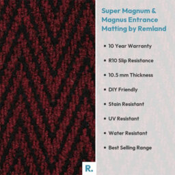 Super Magnum & Magnus Entrance Matting By Remland (Chevron Red & Black, 2M X 2M) - thumbnail 2