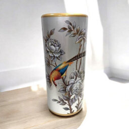 Minster 18 Inch Floral Silver Umbrella Stand - Ceramic - L20 X W20 X H46 Cm - thumbnail 2