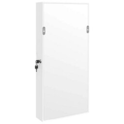 Vidaxl Mirror Jewellery Cabinet With Led Lights Wall Mounted White - thumbnail 7