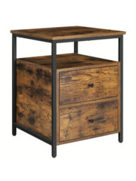 Songmics Vasagle Bedside Table, Side Table, With Open Compartment, 2 Drawers, For Living Room, Bedroom - thumbnail 9