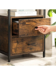 Songmics Vasagle Bedside Table, Side Table, With Open Compartment, 2 Drawers, For Living Room, Bedroom - thumbnail 8