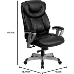 Fwstyle Black Faux Leather Cushioned High Back Executive Adjustable Office Chair - thumbnail 4
