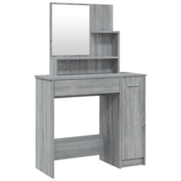 Vidaxl Dressing Table With Mirror Grey Sonoma 86.5X35X136 Cm - thumbnail 2