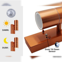 Long Life Lamps Company Outdoor Double Wall Light Dusk Till Dawn Sensor Copper Ip65 Zlc341Cdtd - thumbnail 5