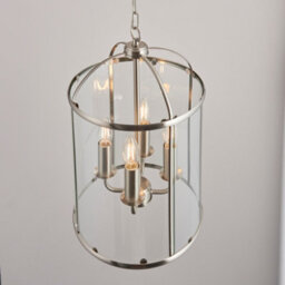 Anson Lighting Powell 4Lt Pendant Light Finished In Satin Nickel Plate And Clear Glass - thumbnail 3