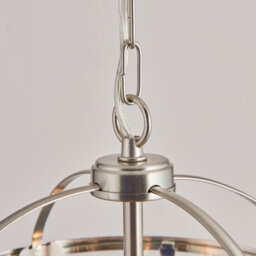 Anson Lighting Powell 4Lt Pendant Light Finished In Satin Nickel Plate And Clear Glass - thumbnail 4