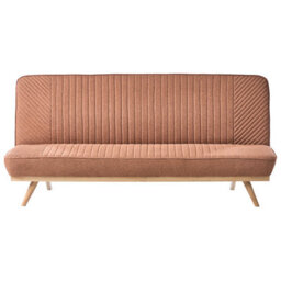 Beliani Sofa Bed 2 Seater Kalfafel Fabric Golden Brown - thumbnail 1