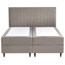 Beliani Divan Bed With Storage Velvet Dame 160 X 200 Cm (Eu King Size) Taupe - thumbnail 6