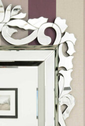 Mirroroutlet All Glass Stylised Baroque Inspired Wall Mirror 135 X 99 Cm - thumbnail 4
