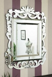Mirroroutlet All Glass Stylised Baroque Inspired Wall Mirror 135 X 99 Cm - thumbnail 2