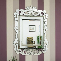 Mirroroutlet All Glass Stylised Baroque Inspired Wall Mirror 135 X 99 Cm - thumbnail 5