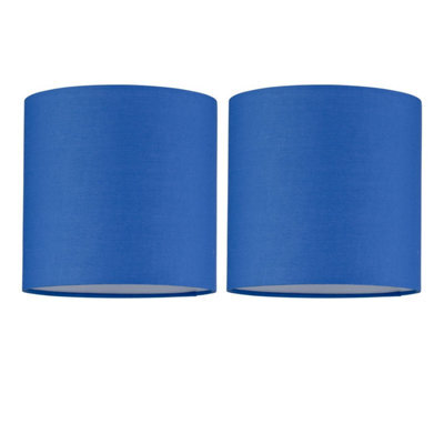 First Choice Lighting Set Of 2 Royal Blue Textured Cotton 17Cm Table Lamp Shades - image 1