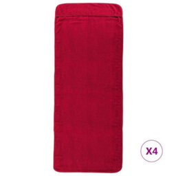 Berkfield Beach Towels 4 Pcs Burgundy 60X135 Cm Fabric 400 Gsm - thumbnail 3