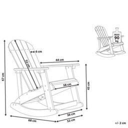 Beliani Garden Kids Kid-Sized Rocking Chair Light Blue - Weather-Resistant Outdoor, Modern Matte Finish - thumbnail 4
