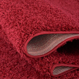 The Rugs Red Soft Plain Design Fluffy Shaggy Rugs And Runners High Pile Living Room Kitchen Hallway 380 - thumbnail 3