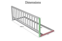Safetots Extra Wide Extra Tall Wooden Bed Guard, Natural, 60Cm High X 140Cm Wide, Toddler Bedrail For Safety - thumbnail 6