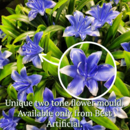 Best Artificial 38Cm Blue Lily Hanging Basket Flower Topiary Ball - Suitable For Outdoor Use - Weather & Fade Resistant - thumbnail 6