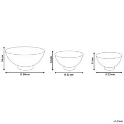 Beliani Set Of 3 Bowls Baru Metal Gold - thumbnail 3