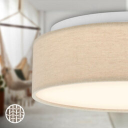 Briloner Mains-Powered Led Beige Fabric Shade Ceiling Light (Dia)30Cm - thumbnail 3