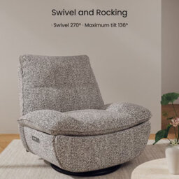 Flexispot Swivel And Rocker Electric Recliner With Sturdy Metal Base Lotus Pro In Snowflake - thumbnail 2