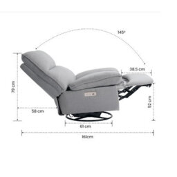 Flexispot Swivel And Rocker Electric Recliner With Sturdy Metal Base Lotus Pro In Snowflake - thumbnail 9