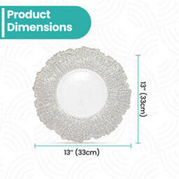 Neel Blue Charger Plates For Table Decoration - Silver Crackled - Pack Of 6 - thumbnail 2
