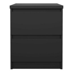 Wyld Haus Budapest Matt Black Wooden Bedside Chest 2-Drawer Compact Nightstand - thumbnail 3