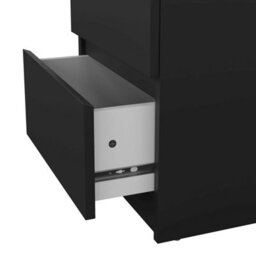 Wyld Haus Budapest Matt Black Wooden Bedside Chest 2-Drawer Compact Nightstand - thumbnail 7