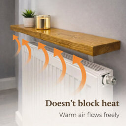 Mkgt Solid Wood Radiator Shelf, No Drill With Brackets, Handmade In Uk (Rustic Pine, 130Cm) - thumbnail 3