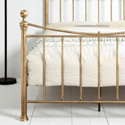 OAT Home Hampstead Traditional Antique Brass Effect King Size Metal Bed Frame - thumbnail 6