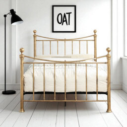 OAT Home Hampstead Traditional Antique Brass Effect King Size Metal Bed Frame - thumbnail 2