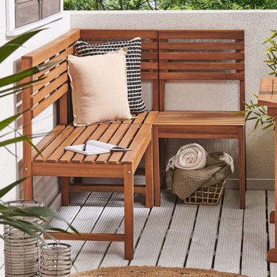 Beliani Outdoor 1-Seat Corner Chair For Balcony, Acacia Wood, Weatherproof - image 1