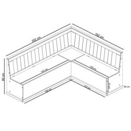 Dorel Home Sara Kitchen Corner Bench L In Grey Wax - thumbnail 6