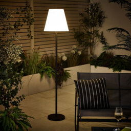 Furniturebox UK Helia Cream & Black Solar Outdoor Floor Light - thumbnail 2
