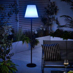 Furniturebox UK Helia Cream & Black Solar Outdoor Floor Light - thumbnail 3