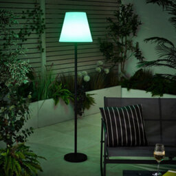 Furniturebox UK Helia Cream & Black Solar Outdoor Floor Light - thumbnail 4