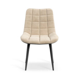 More4Homes Set Of 4 Nova Modern Velvet Dining Chair Padded Seat Metal Legs Kitchen (Beige) - thumbnail 3