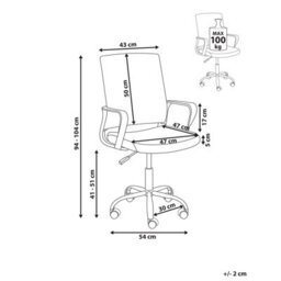 Beliani Traditional Office Chair Ease Pink - thumbnail 3