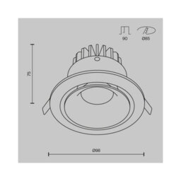 Luminosa Lighting Luminosa Yin Recessed Downlight Dimmable Black 4000K 820Lm - thumbnail 2